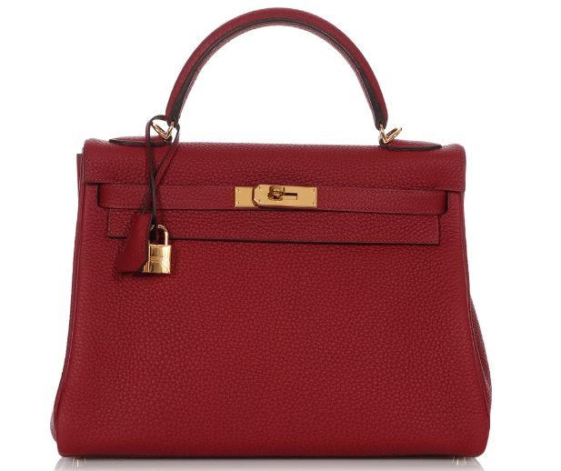 media.nlid16977c7914678hryWmQyVkwKEViatfd1xW0ViW-byTZJqxJZypPJmKRNu0GToM Hermes Handbags Kelly 32 Clemence Rouge Grenat Gold Hardware - Image 1