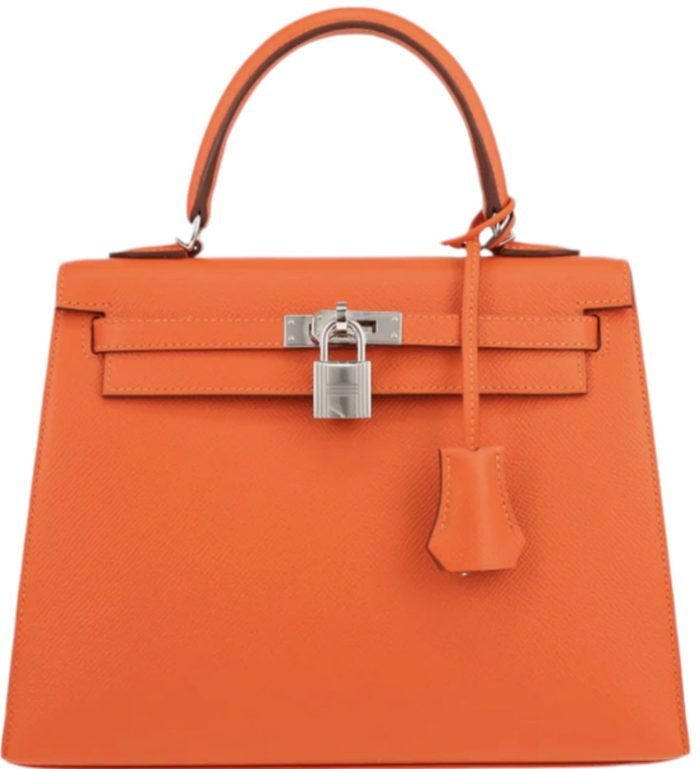3ipbaKkGQ4GkPqw0Jac9 Hermes Handbags Kelly 25 Orange Minium Togo Palladium Hardware - Image 1
