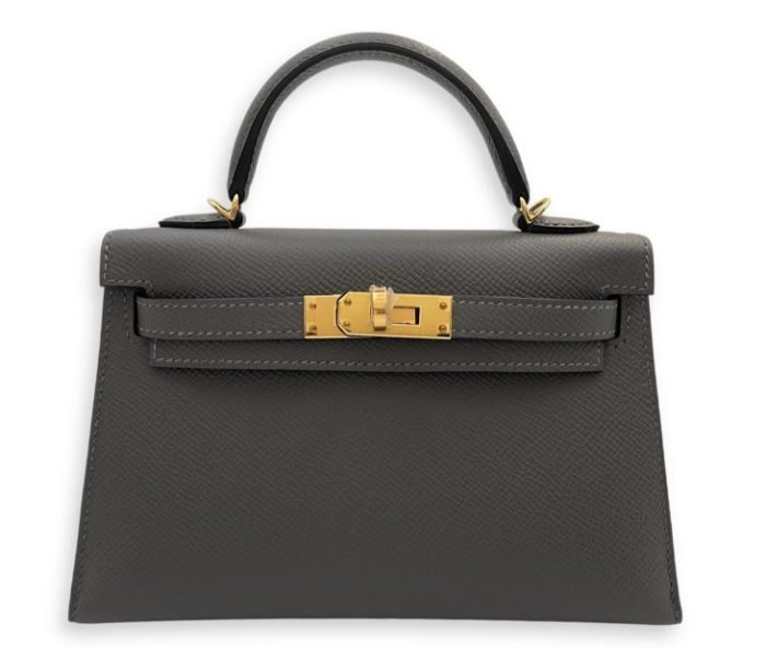 B7Ynj8S7Tb2tfIID9CoO Hermes Handbags Kelly 20 Sellier Gris Meyer Epsom Gold Hardware - Image 1