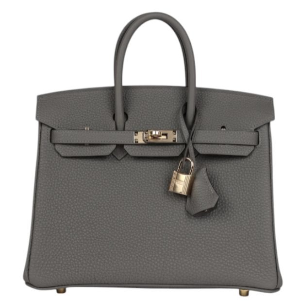 R9Og2SvkSKe4pNIhH4Ac Hermes Handbags Birkin 25 Gris Meyer Togo Permabrass Hardware - Image 1