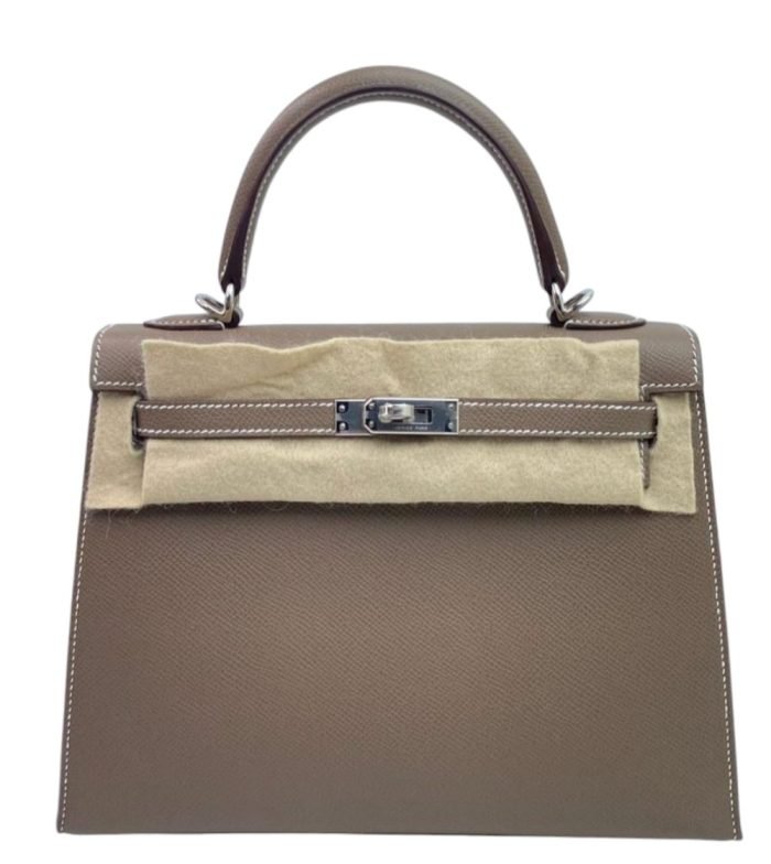 RlJxXUwSRbu3qluj8vke Hermes Handbags Kelly 25 Etoupe Epsom Sellier Palladium Hardware - Image 1