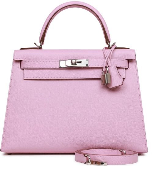 gPO4Hp9rQrzC2Gx2FfOZ Hermes Handbags Kelly 28 Sellier Mauve Sylvestre Epsom Palladium Hardware - Image 1