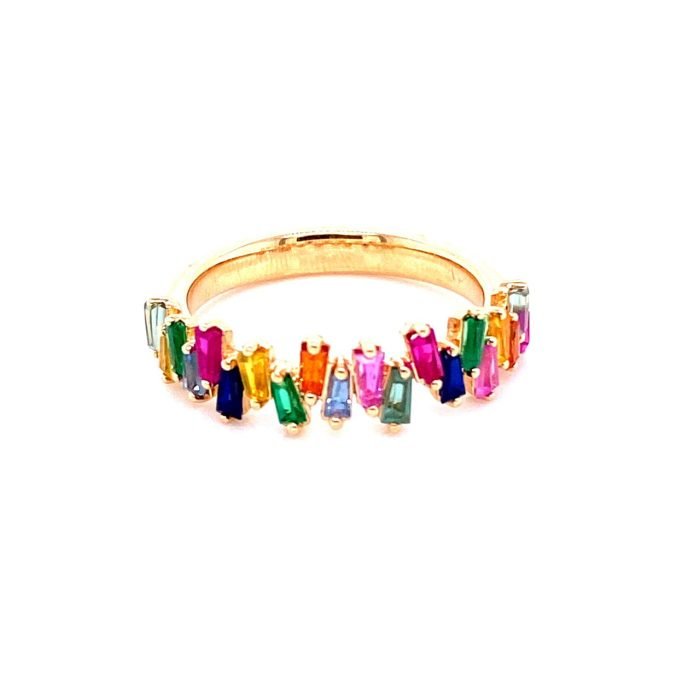Multi-Colored Baguette Ring - Image 1