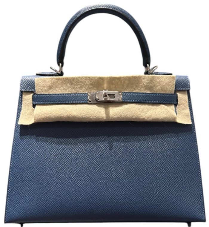 qJZ9xLZPQymSC5tK9pz7 Hermes Handbags Kelly 25 Deep Blue Palladium Hardware - Image 1