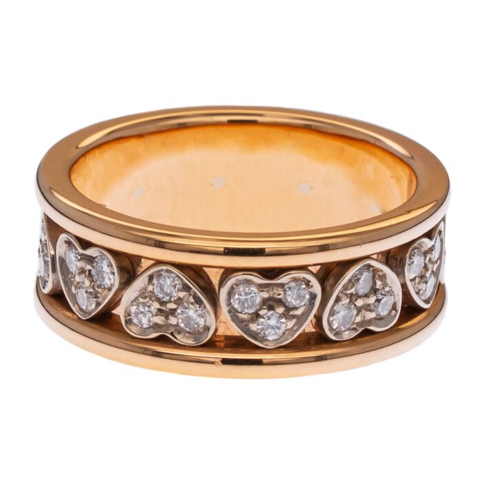 Rose Gold Diamond Heart Ring - Image 1