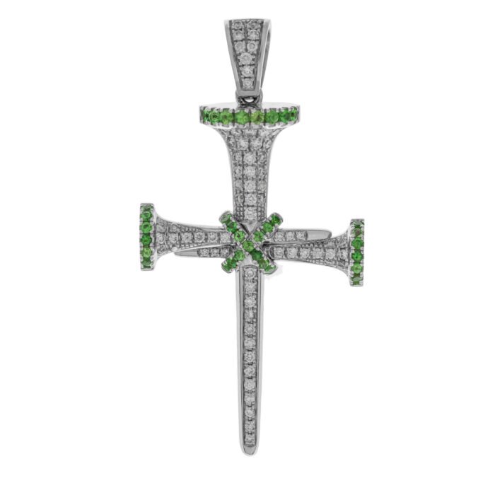 White Gold Cross Charm - Image 1