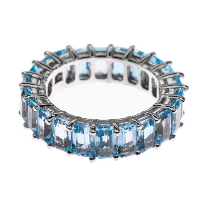 White Gold Sapphire Ring - Image 1