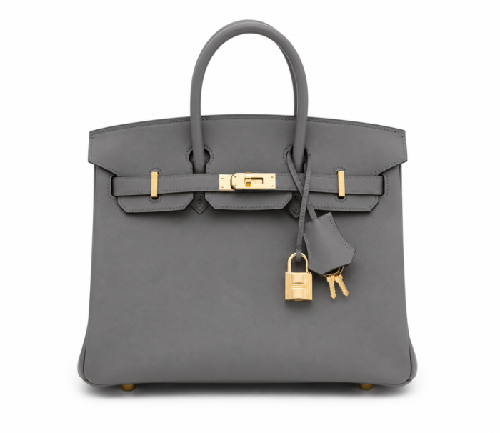 t1R1AApURPGtWStgiqFM Hermes Handbags Birkin 25 Gris Misty Swift Gold Hardware - Image 1