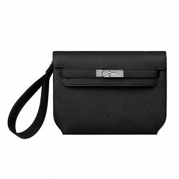 Hermes Handbags Kelly Depeche 25 Black Epsom Palladium Hardware - Image 1